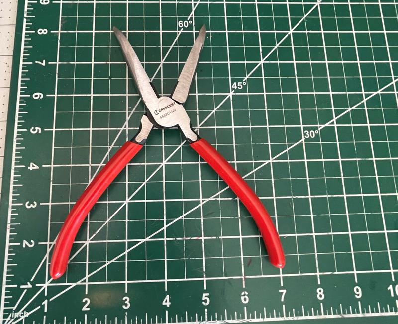 5 Mini Dipped Handle Bent Nose Pliers