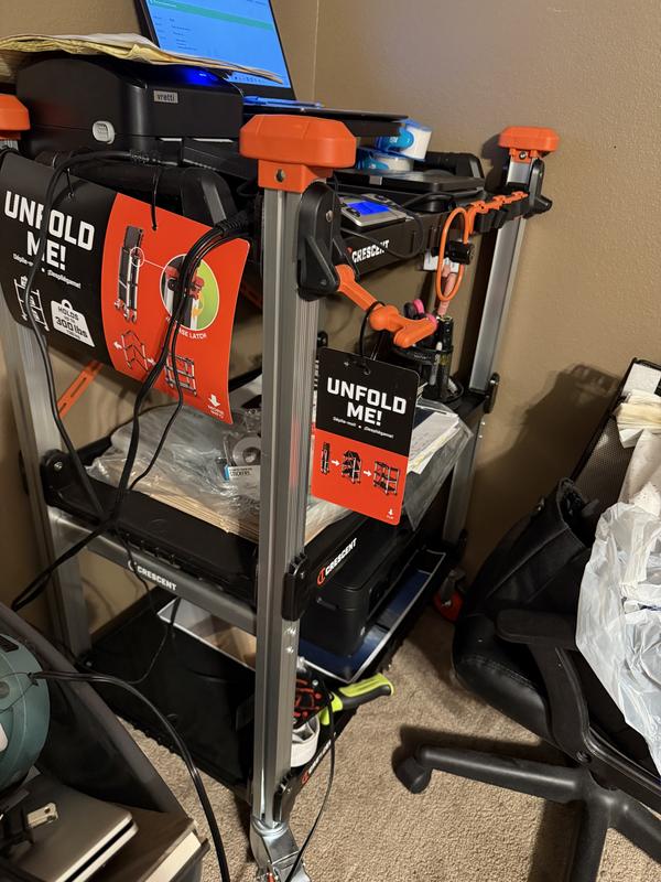 3 Shelf Folding Jobsite Cart | Crescent SITERUNNER