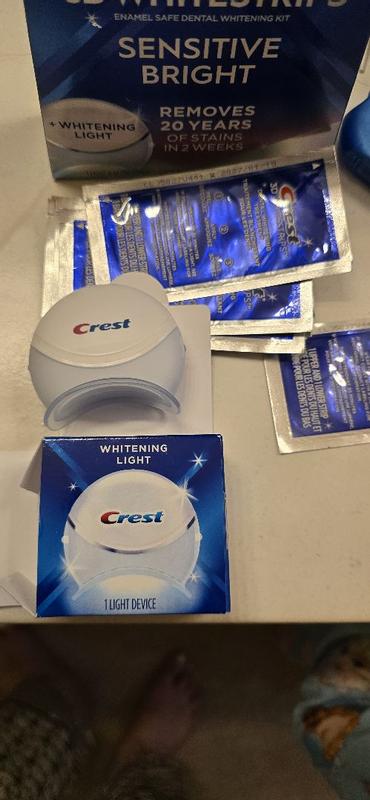 3DWhitestrips Sensitive + LED Light At-Home Teeth Whitening Kit