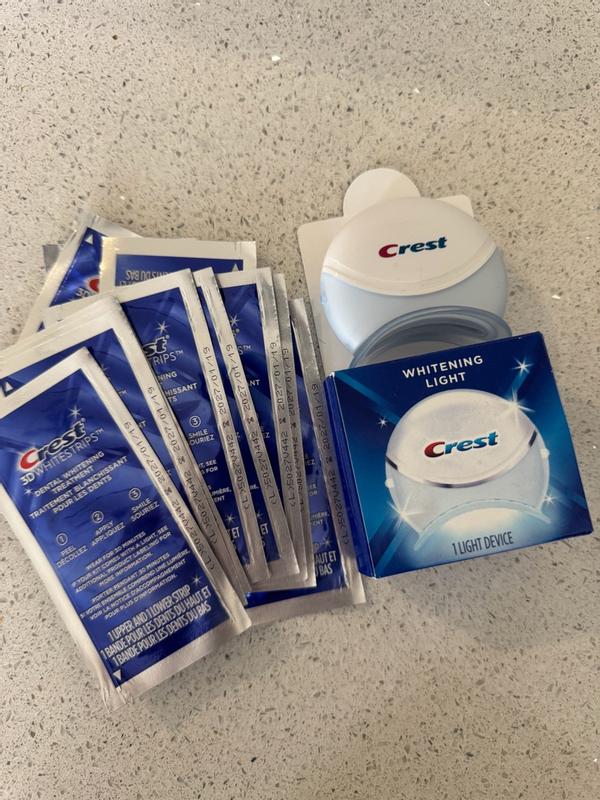 3DWhitestrips Sensitive + LED Light At-Home Teeth Whitening Kit