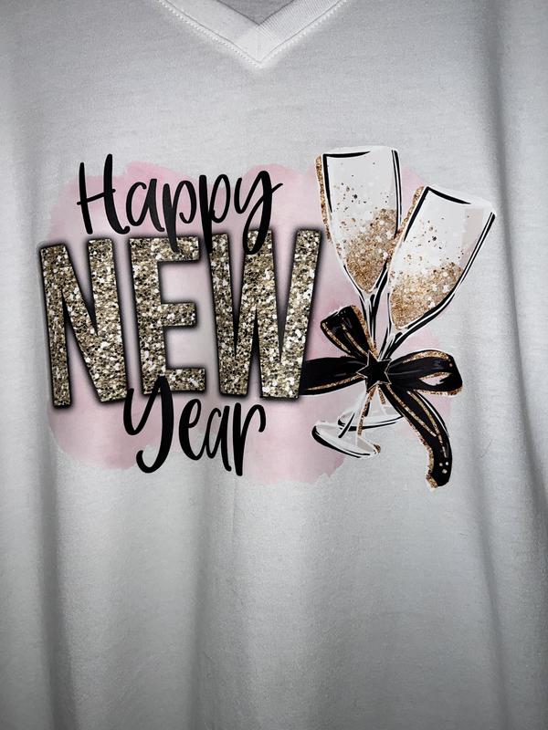 Last minute New Year T-Shirt done in less than 30 sec with my Raspberry Cricut EasyPress 2.