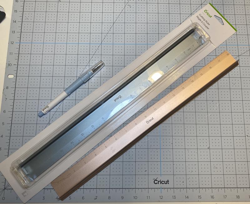 Cricut Blue Metal Metric and Standard (SAE) Ruler in the Rulers