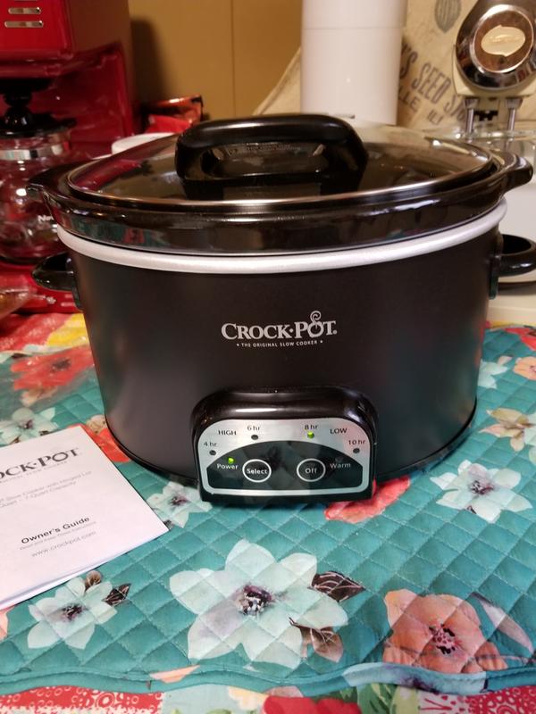 Crock-pot Black Hinged Lid Programmable Slow Cooker - 4.5 qt