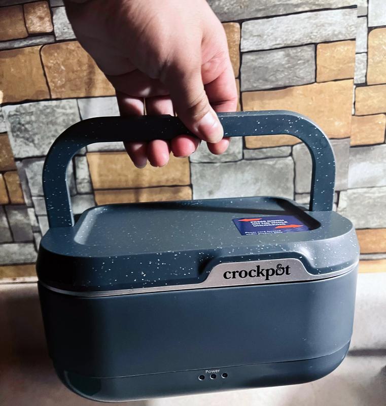 New Crockpot GO Electric Lunch Box 31oz 3.5 Cups Gray Portable Travel Mini