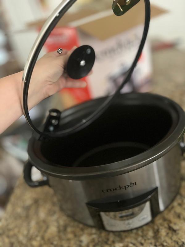 Crock Pot 7 Quart Easy to Clean Cook Carry Slow Cooker Black Stainless Steel Crock Pot