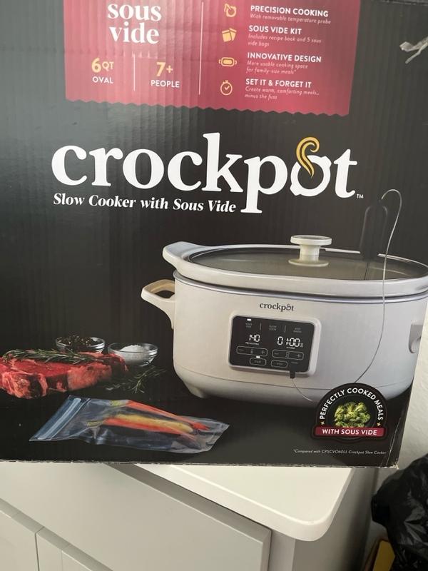 Crock Pot Crockpot 6-Quart Slow Cooker with Sous Vide, Programmable, Oat  Milk - AliExpress