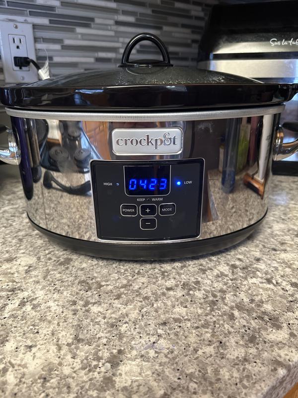  Crock-Pot Olla de cocción lenta programable de 7 cuartos de  galón con temporizador digital, calentador de alimentos, platino pulido :  Hogar y Cocina