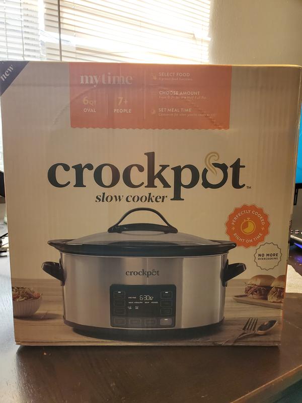 Crock-Pot MyTime Technology 6 Quart Programmable Slow Cooker and Food  Warmer with Digital Timer, Stainless Steel (2137020)