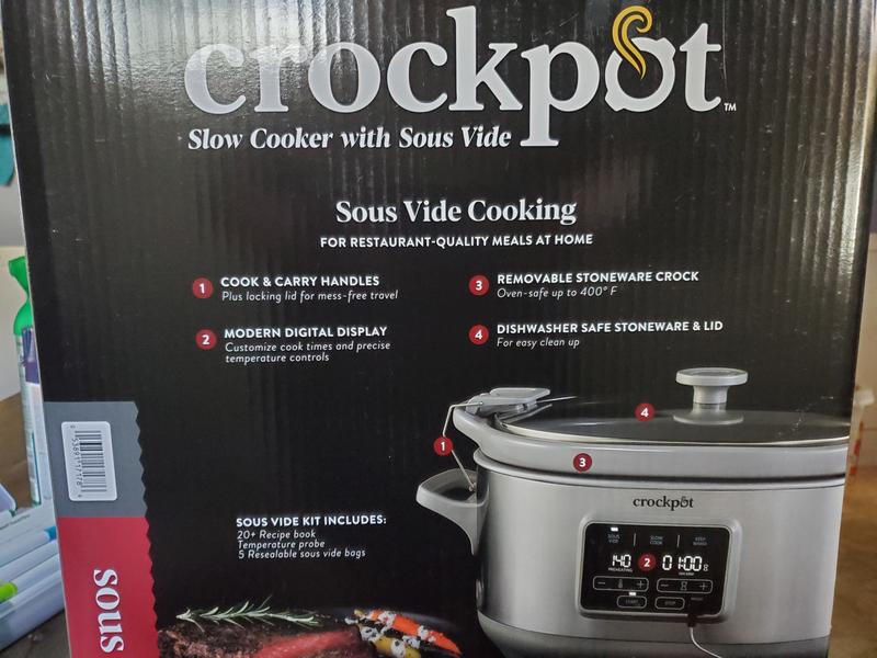 Crock-pot 7-Quart Cook & Carry Slow Cooker with Sous Vide,Programmable, Stainless Steel