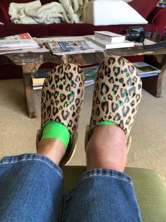 cheetah print crocs