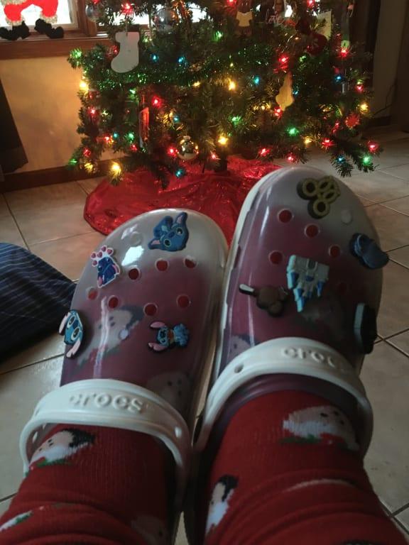 Me rockin my new pair. I have wore them every day because they go with EVERYthing!