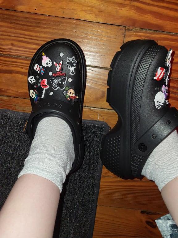 Love these shoes! My new favorite. Added halloween charms :)