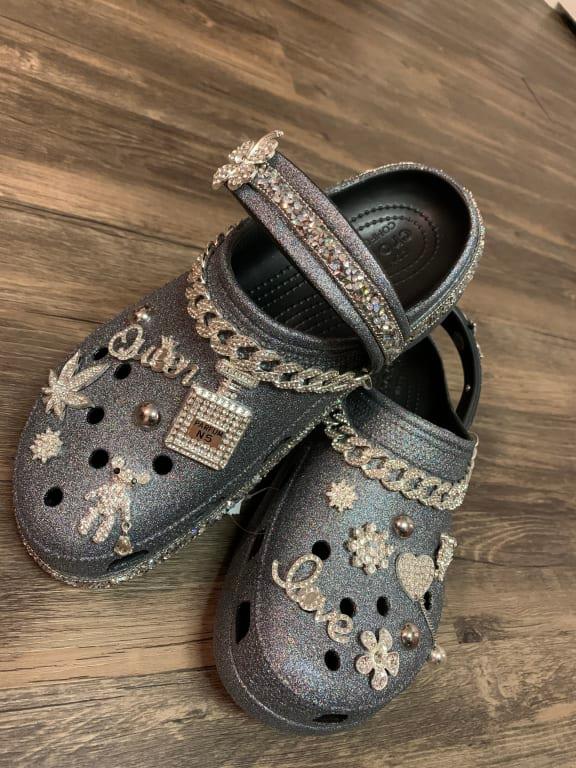 Crocs Women's Classic Platform Glitter Clogs from Finish