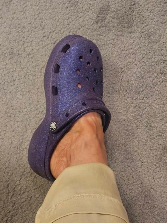 Crocs Women's Classic Platform Glitter Clogs from Finish