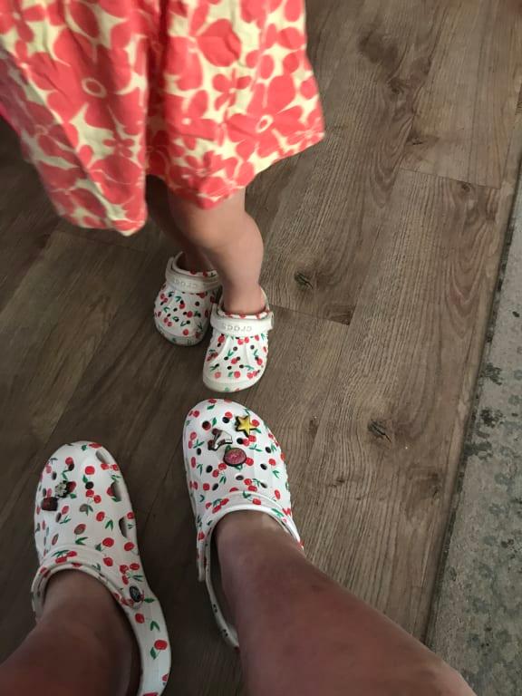 Em and I sporting our matching cherries!