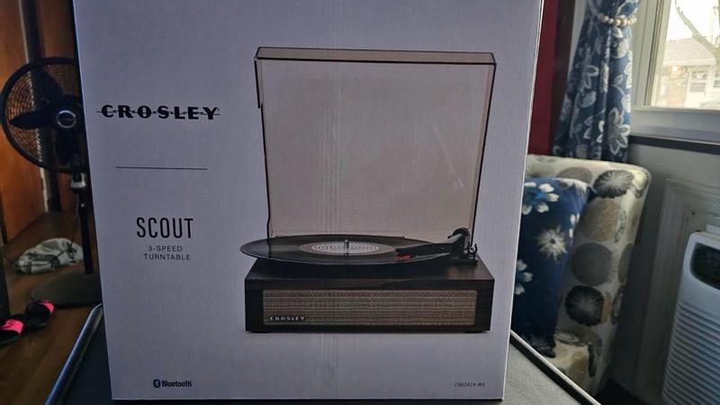 Crosley CR6042A-NA Scout - Tocadiscos Bluetooth de 3 velocidades con  altavoces integrados, natural