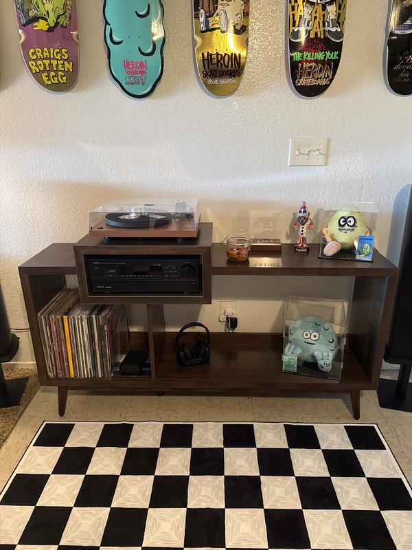 NASHVILLE LARGE RECORD PLAYER STAND WITH VINYL STORAGE | Crosley