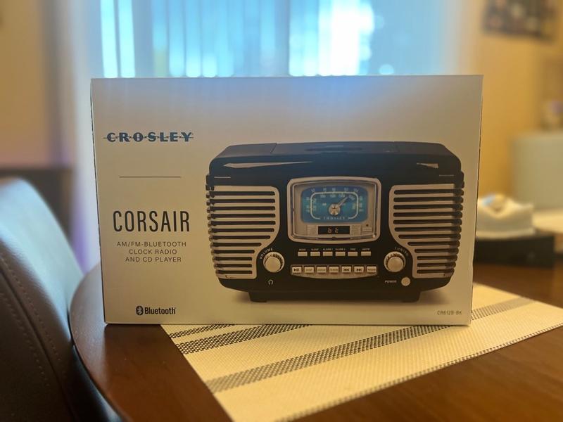 Crosley Corsair AM/FM Bluetooth Radio high quality w/ CD Player & Dual Alarm Clock CR612B-AB