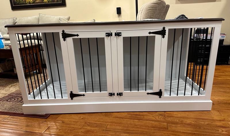 Crosley Winslow Corner Credenza Dog Crate | Bloomingdale's - Ammon Denton Storage Bench Credenza With Dog Crate.