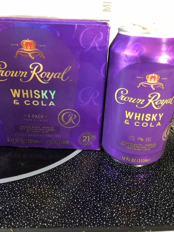 Crown Royal Whisky and Cola Canadian Whisky Cocktail, 4-PACK (4 x 