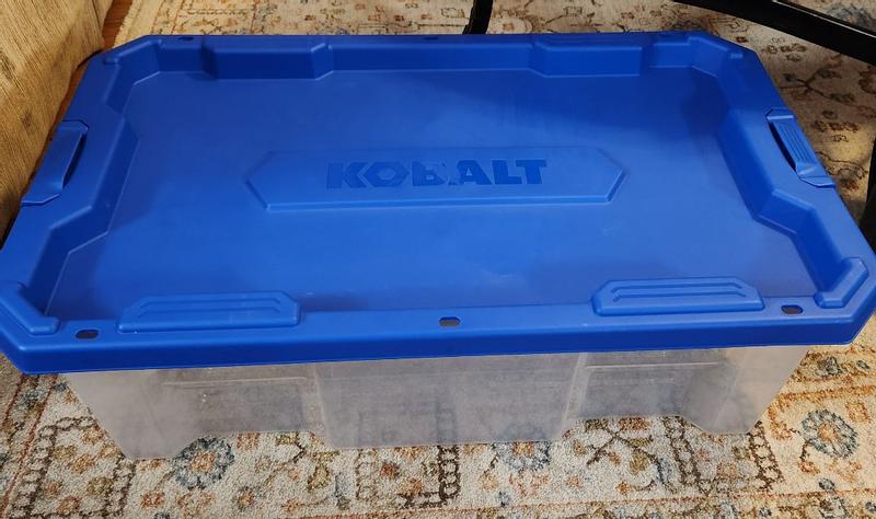 Shop Kobalt Kobalt Heavy-Duty Stackable Storage Tote with Blue Latching ...