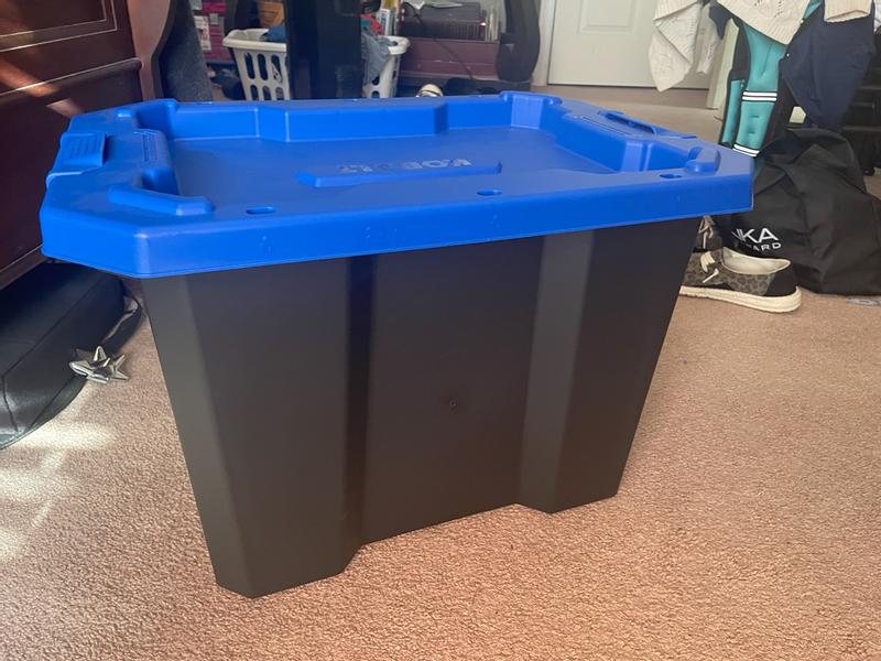 Shop Kobalt Kobalt Heavy Duty Stackable Blue Locking Lid Totes and ...