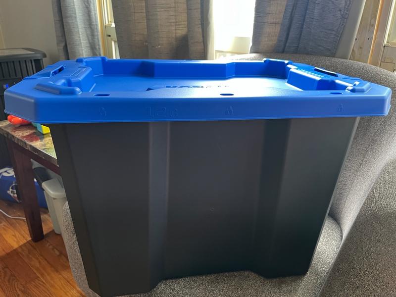 Shop Kobalt Kobalt Heavy Duty Stackable Blue Locking Lid Totes and ...