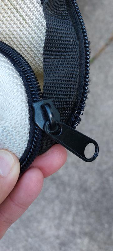 Blown out zipper tooth