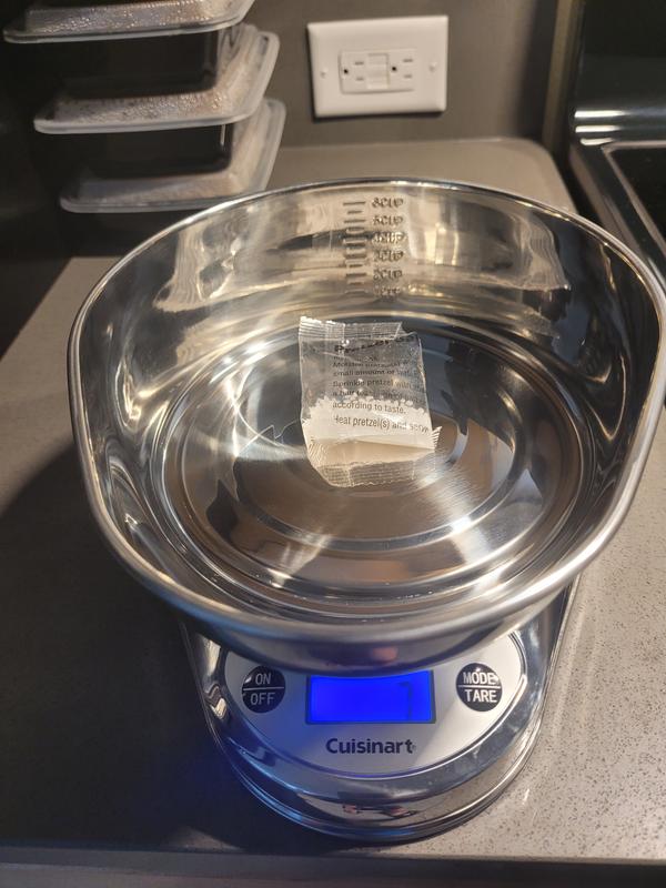 Cuisinart Cookware Precision Chef Bowl Digital Kitchen Scale, Silver - 11 lb / 5 kg