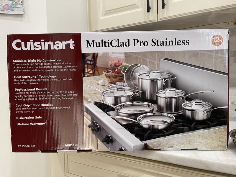 Cuisinart MCP-12N MultiClad Pro Stainless Steel 12-Piece Cookware Set  Silver 
