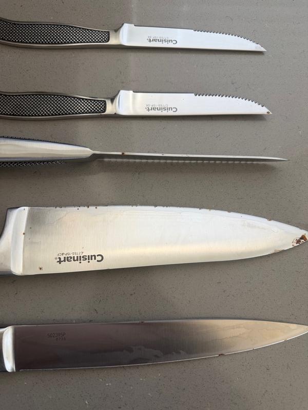 You can see the rust on multiple knives.