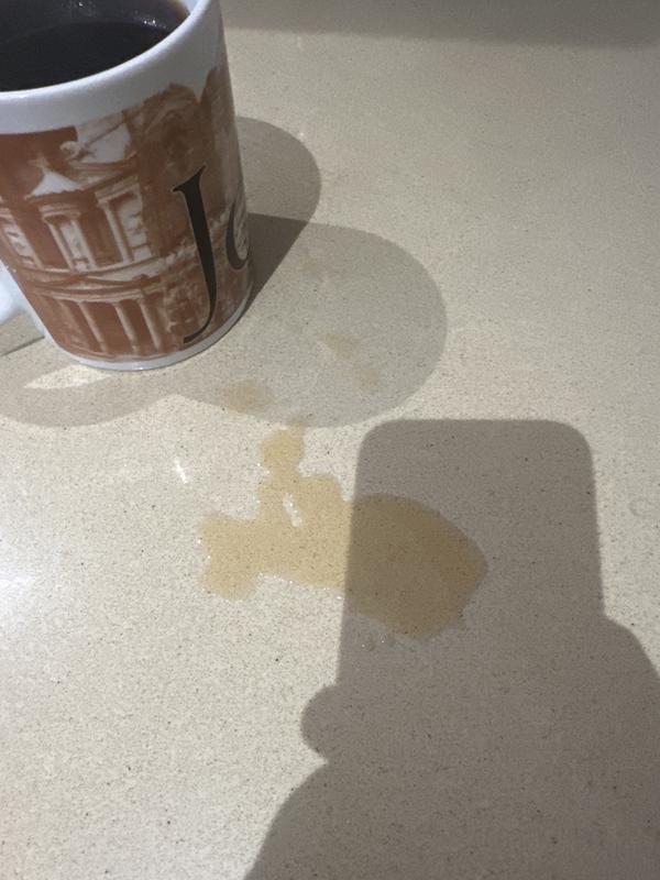 Other angles of the spilled coffee