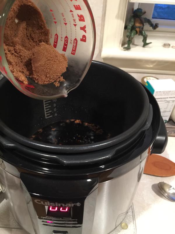 Making the sauce for Mongolian Beef dish