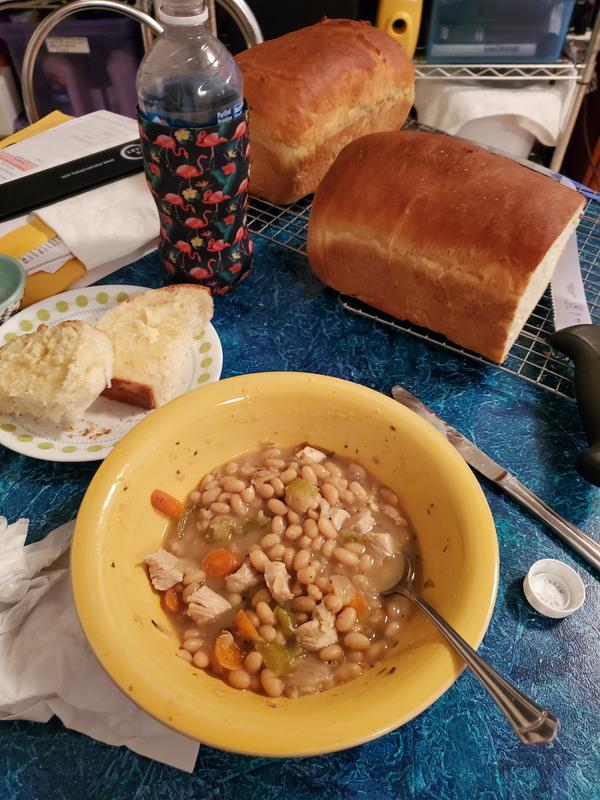 Homemade bread and soup...yum...