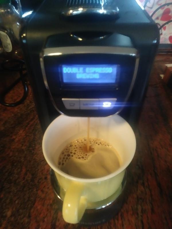My double espresso brewing