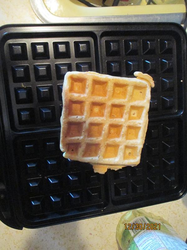 just showing the size of a waffle
