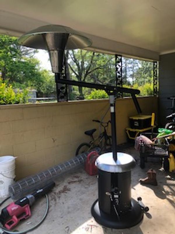 The whole patio heater, you can see the wheels at the back on the bottom