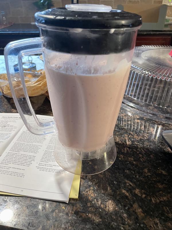 Complete set up and strawberry banana fro yo mix!