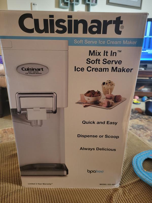  Cuisinart Soft Serve Ice Cream Machine- Mix It In Ice