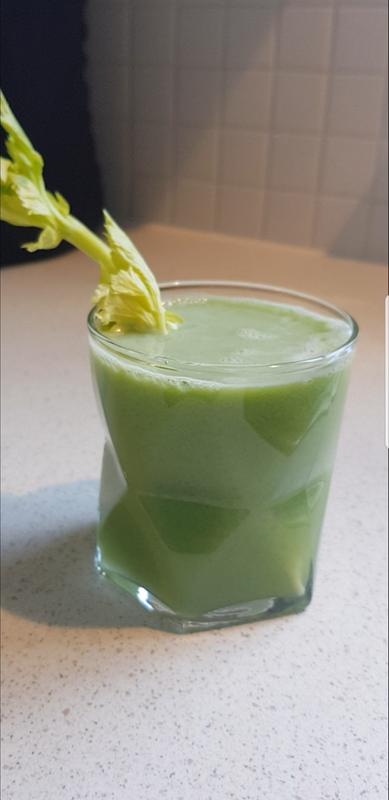 Celery, pineapple, cucumber juice. Yummy