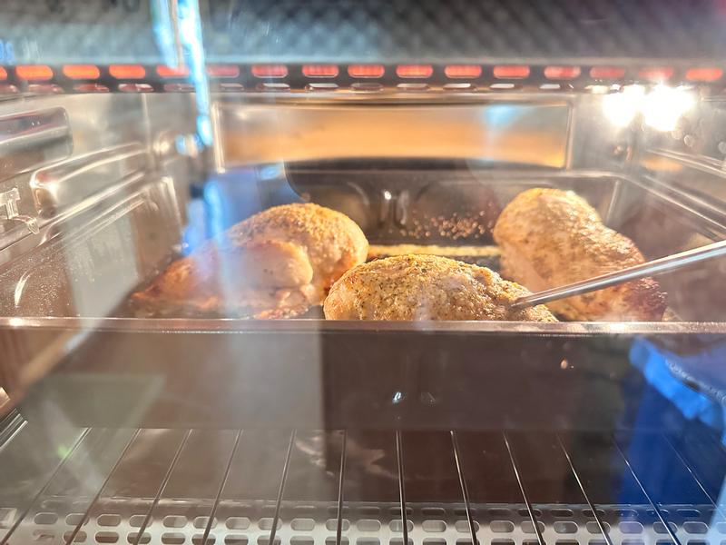 Chicken baked to the perfect temperature, thanks to the included probe!