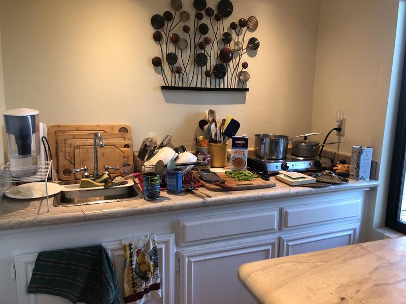 Our “makeshift” kitchen in the bar area.