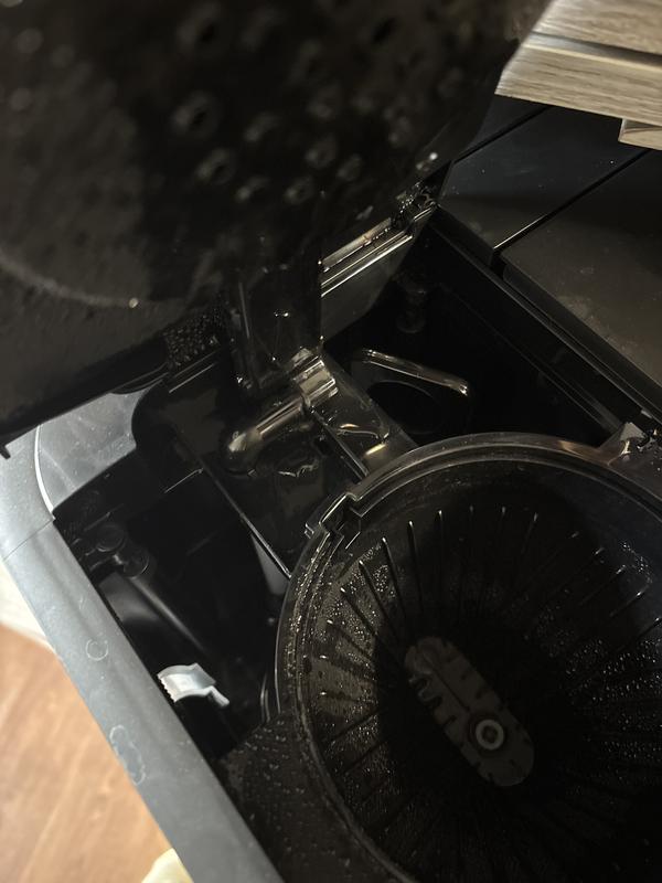 The small opening to pour water in for the coffee pot side