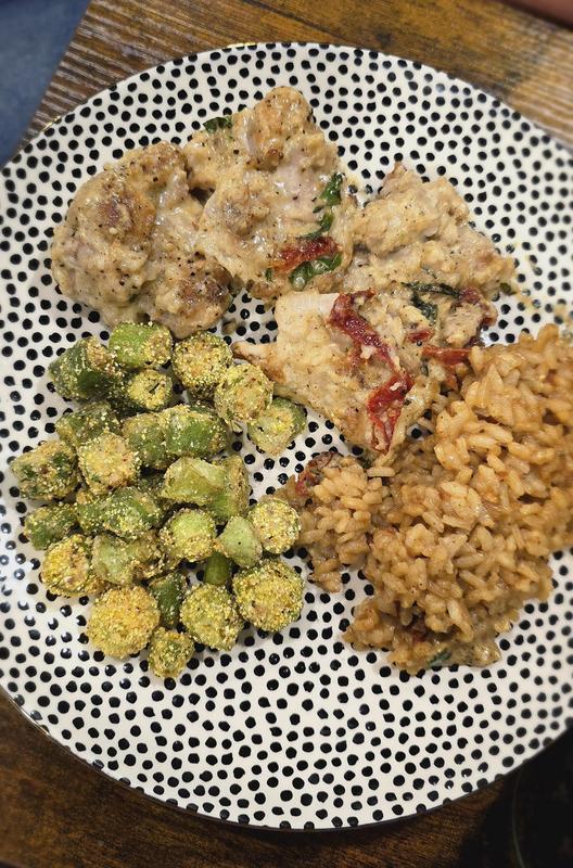 Honestly... the best okra we've had since we were little, maybe even better because nothing was burnt. You just can't get quality fried okra in restaurants because they are breaded.