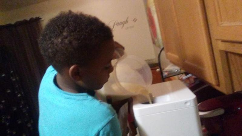 My 7 year old grandson helps