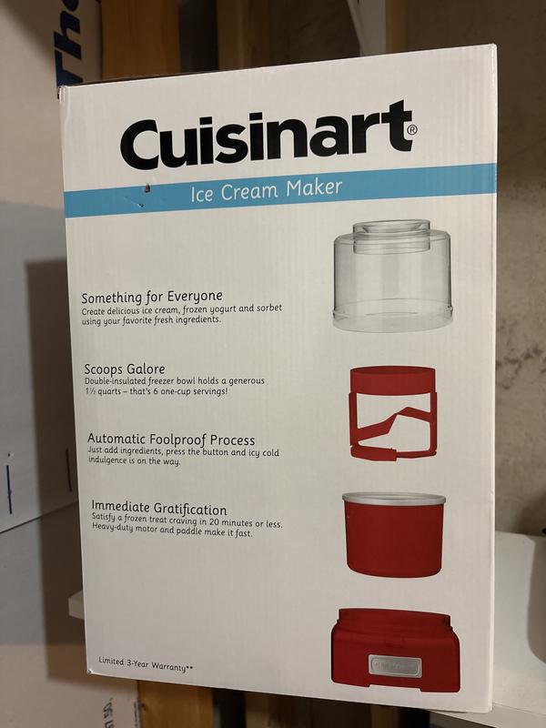 Everything on the box is true. There’s four pieces to the ice cream maker. It’s a great product.