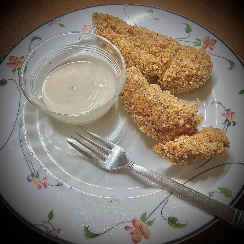 Chicken Fingers w/ ParmCheese and Italian Seasoning!