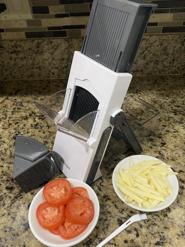 Flat sliced tomato and thick julienne cut potato