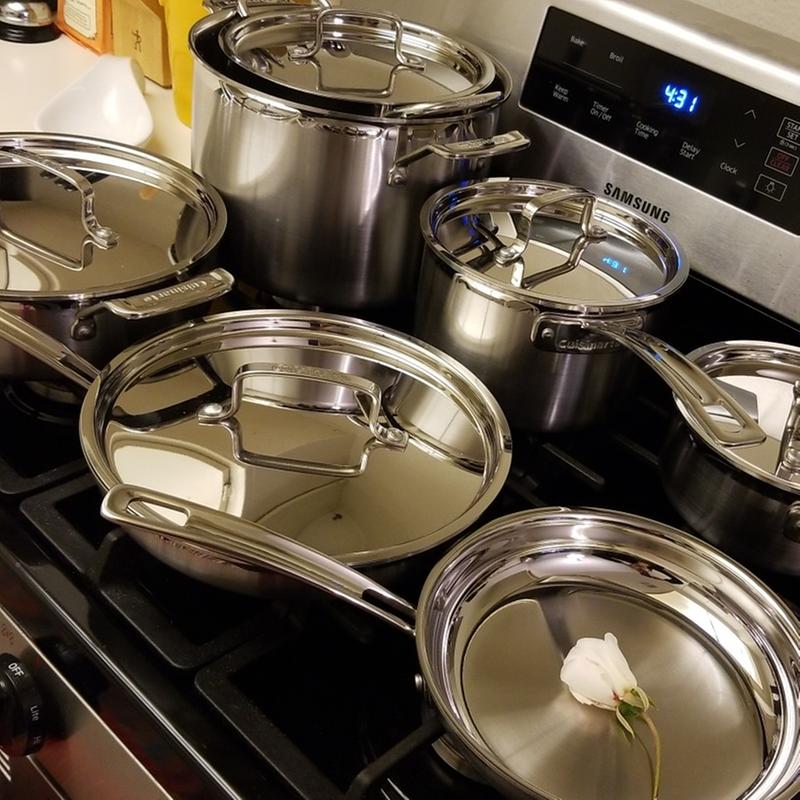 Williams Sonoma Cuisinart Multiclad Tri-Ply Stainless-Steel 12-Piece  Cookware Set