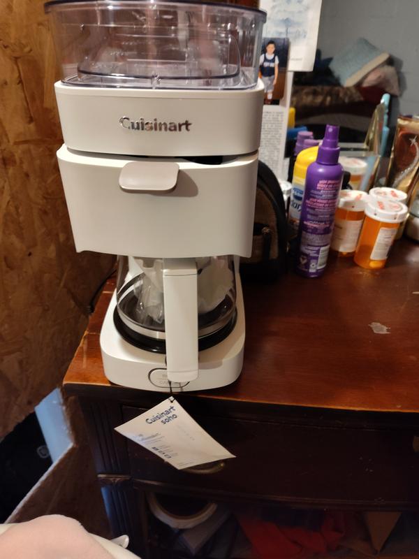 White coffee maker and it makes five cups